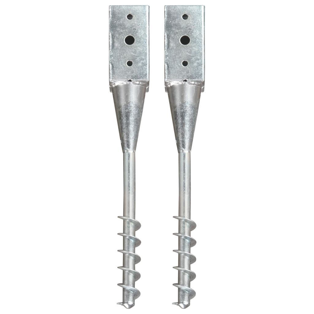 Picas de tierra 12 uds acero galvanizado plateado 10x10x76 cm