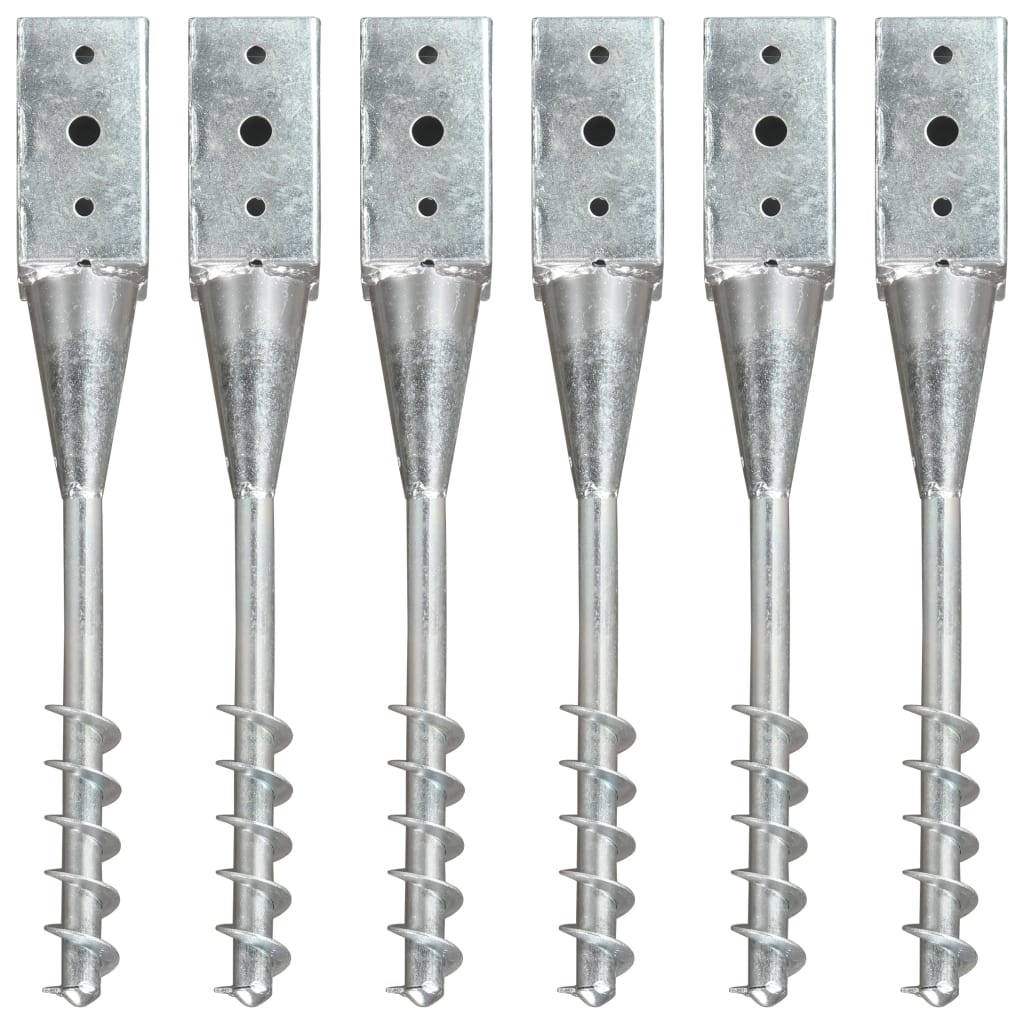 Picas de tierra 12 uds acero galvanizado plateado 10x10x76 cm