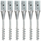 Picas de tierra 12 uds acero galvanizado plateado 10x10x76 cm