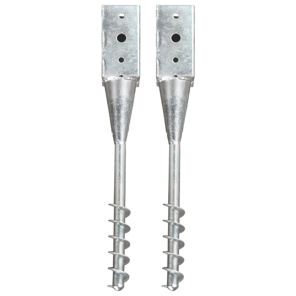 Picas de tierra 12 uds acero galvanizado plateado 10x10x76 cm