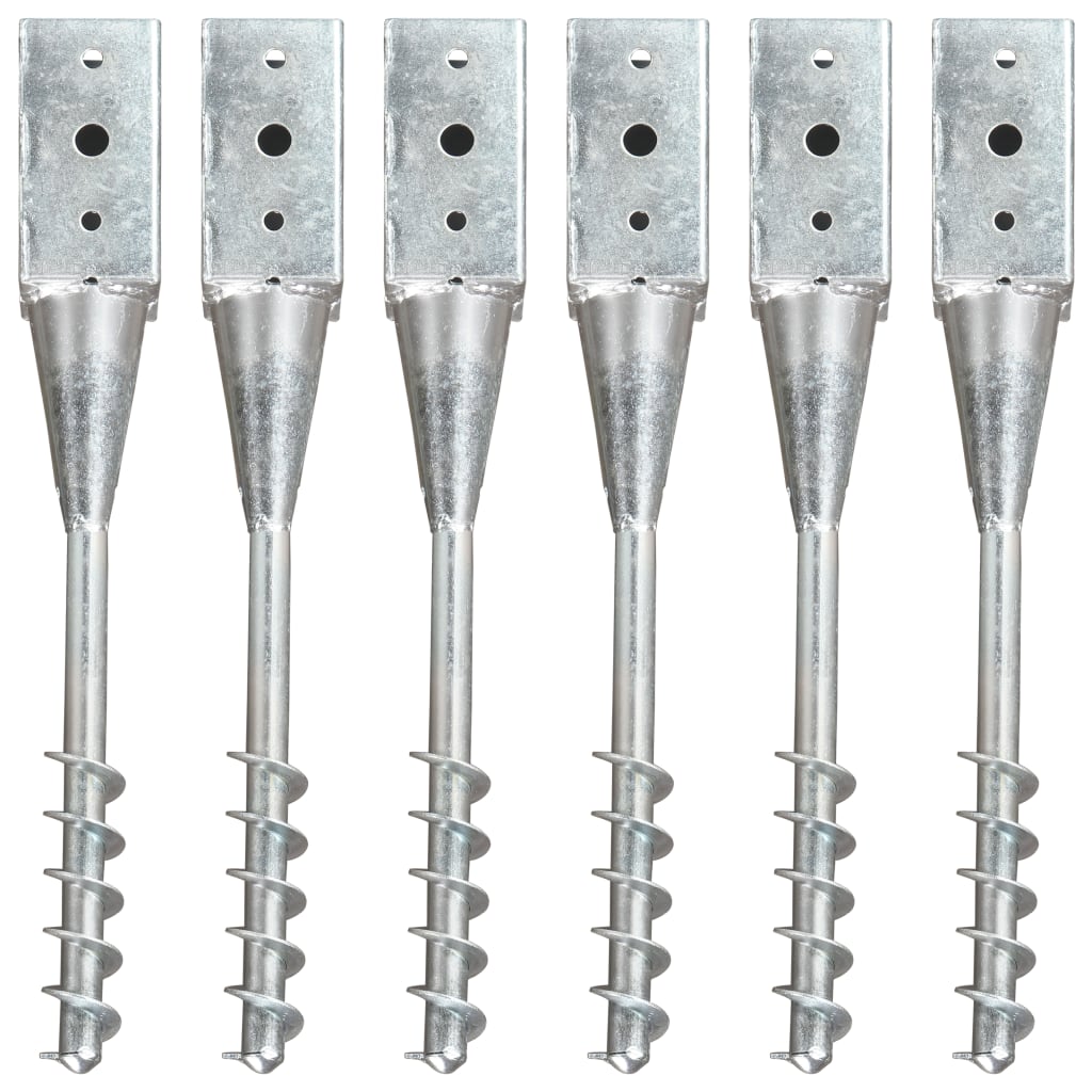 Picas de tierra 12 uds acero galvanizado plateado 10x10x76 cm