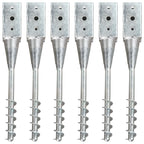 Picas de tierra 12 uds acero galvanizado plateado 10x10x76 cm