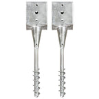 Picas de tierra 12 uds acero galvanizado plateado 10x10x76 cm