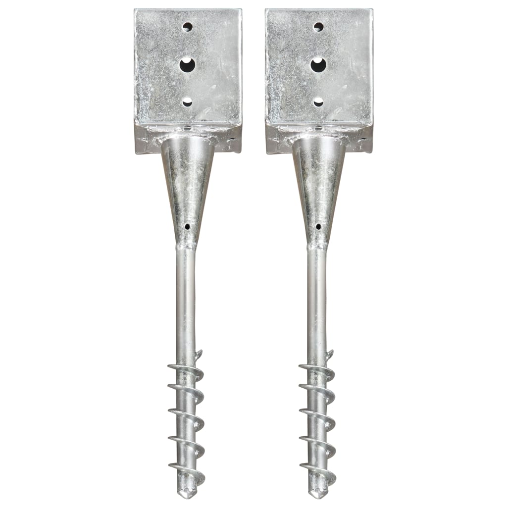 Picas de tierra 12 uds acero galvanizado plateado 10x10x76 cm