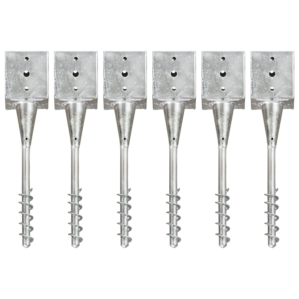 Picas de tierra 12 uds acero galvanizado plateado 10x10x76 cm