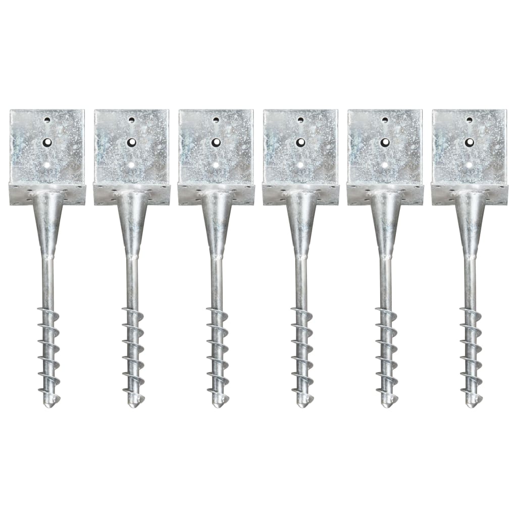 Picas de tierra 12 uds acero galvanizado plateado 10x10x76 cm
