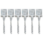 Picas de tierra 12 uds acero galvanizado plateado 10x10x76 cm