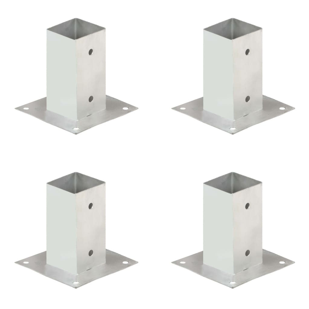 Anclajes para postes 4 unidades metal galvanizado 101 mm