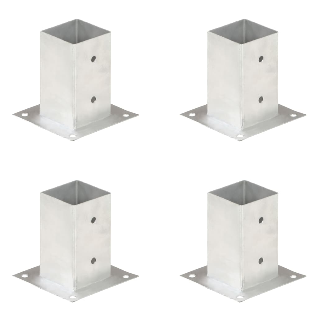 Anclajes para postes 4 unidades metal galvanizado 101 mm