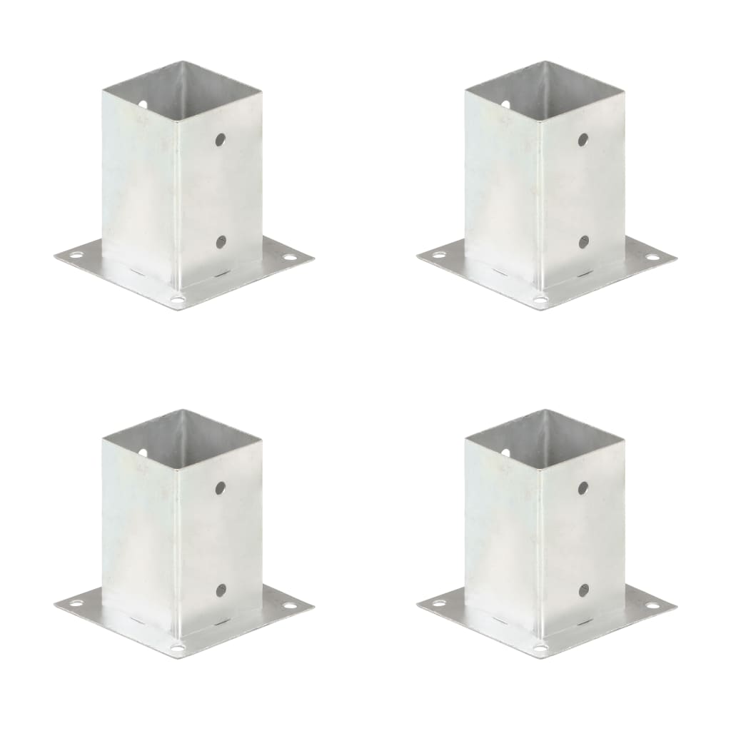 Anclajes para postes 4 unidades metal galvanizado 101 mm