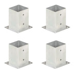 Anclajes para postes 4 unidades metal galvanizado 101 mm