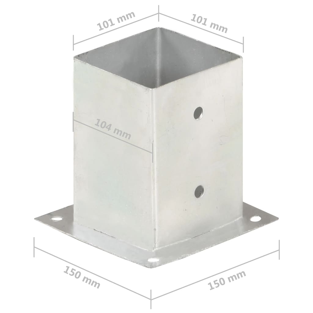 Anclajes para postes 4 unidades metal galvanizado 101 mm