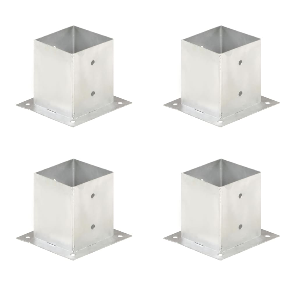 Anclajes para postes 4 unidades metal galvanizado 101 mm