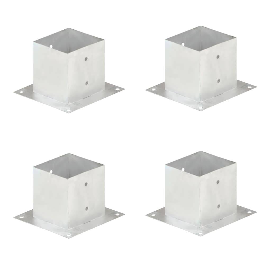 Anclajes para postes 4 unidades metal galvanizado 101 mm