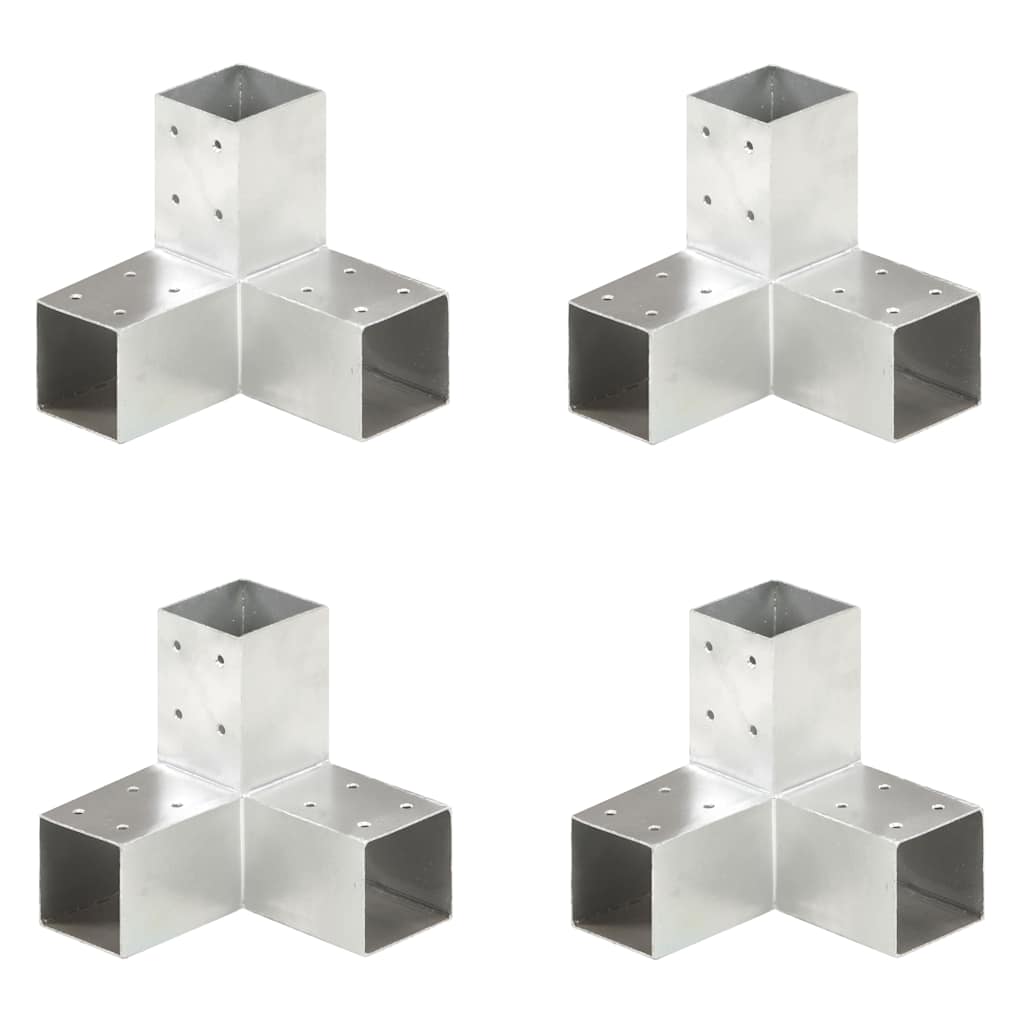 Y-Post Connectors 4 pcs galvanized metal 71x71 mm