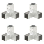 Y-Post Connectors 4 pcs galvanized metal 71x71 mm