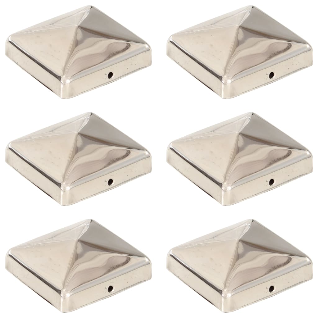 Tampas para postes de vedação 6 un. metal galvanizado 101x101mm