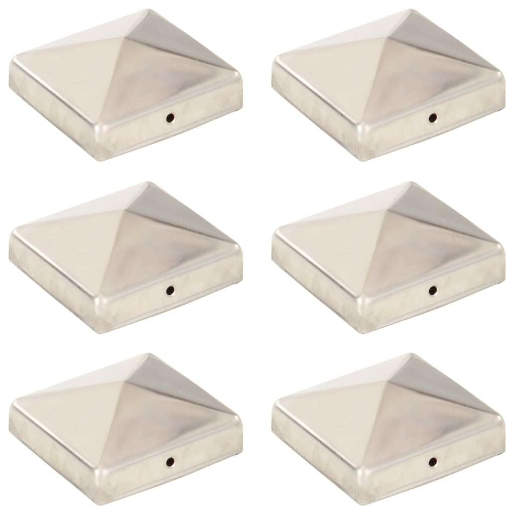 Tampas para postes de vedação 6 un. metal galvanizado 101x101mm