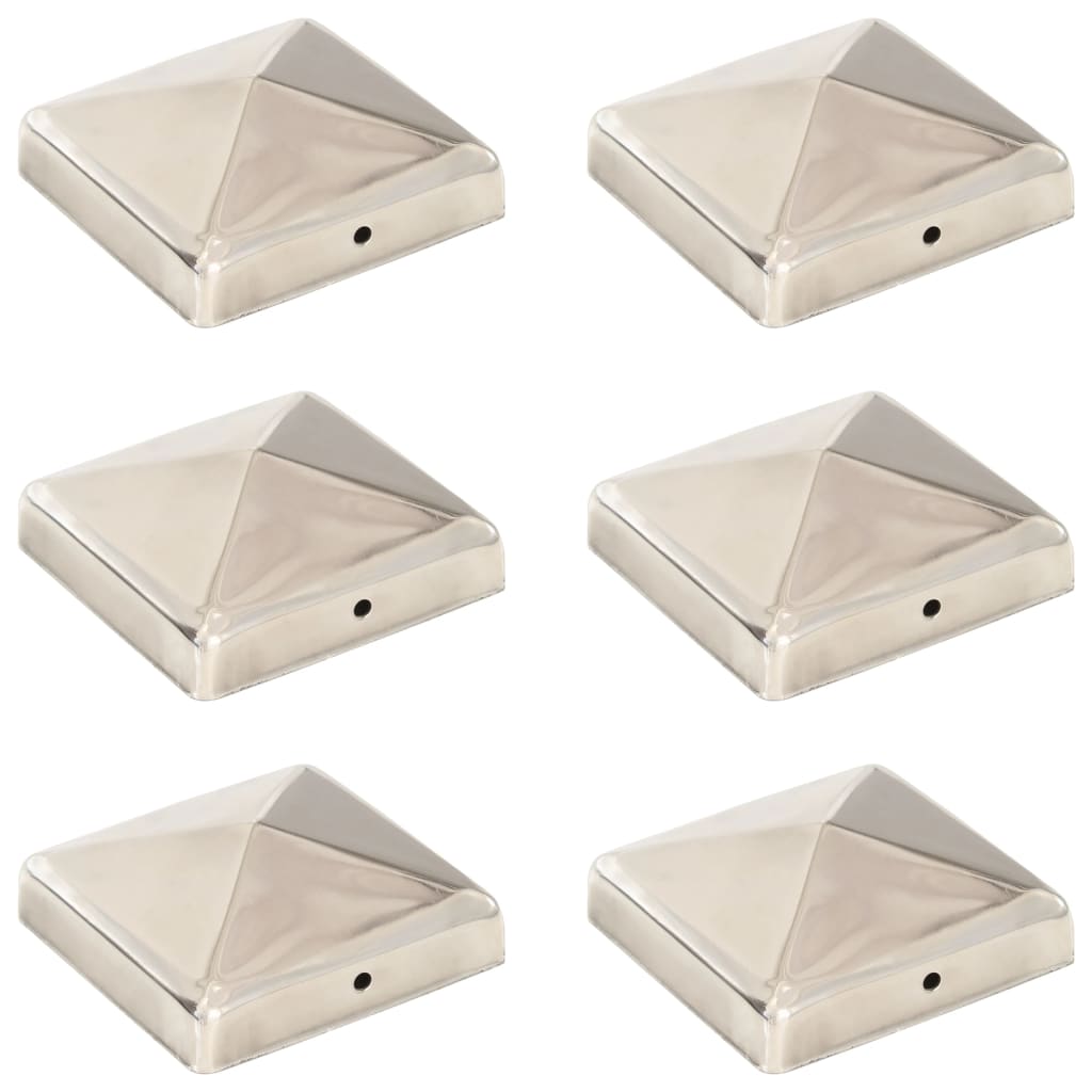 Tampas para postes de vedação 6 un. metal galvanizado 101x101mm