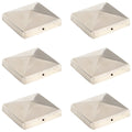 Tapas para postes de valla 6 uds metal galvanizado 101x101mm