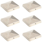 Tapas para postes de valla 6 uds metal galvanizado 101x101mm