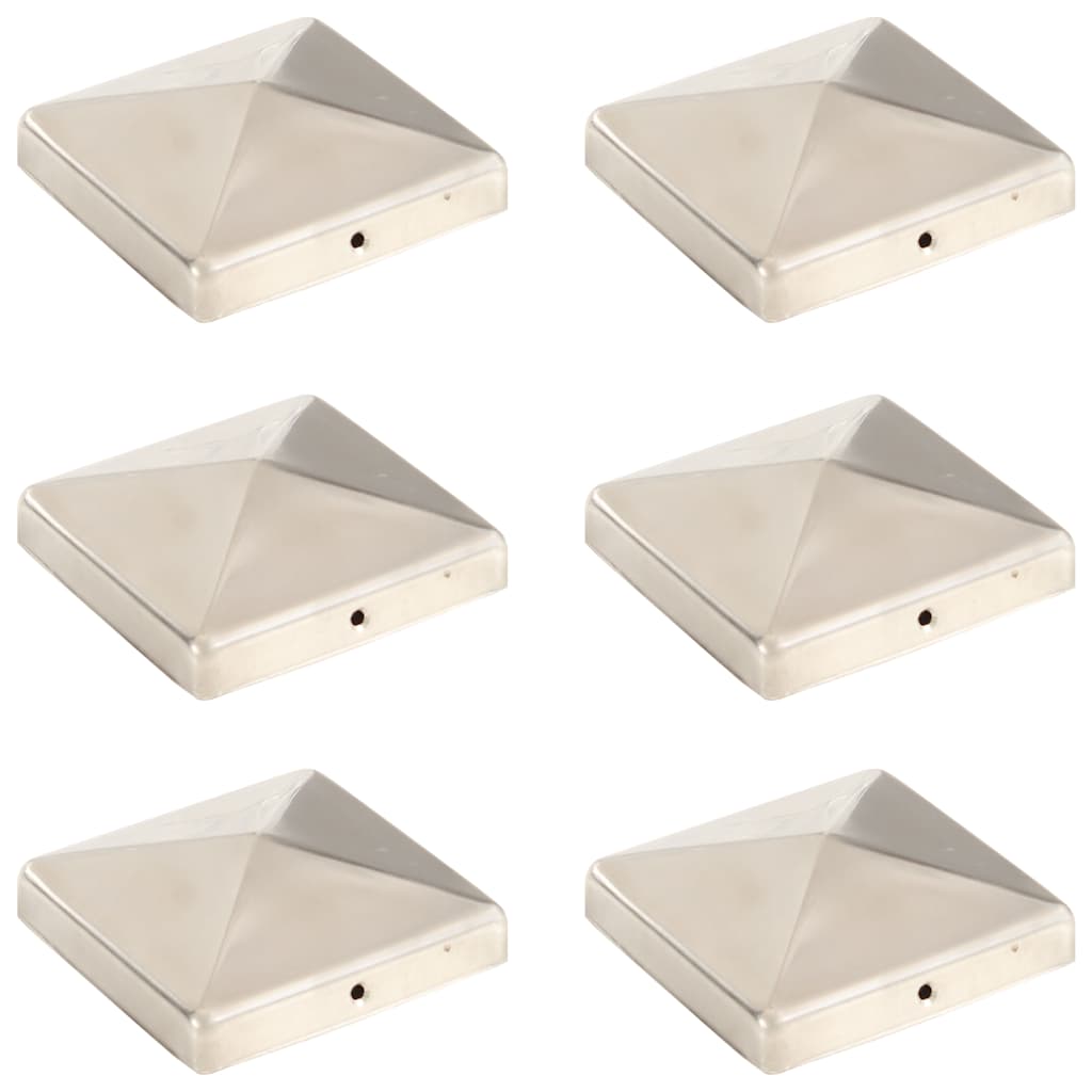 Tapas para postes de valla 6 uds metal galvanizado 101x101mm