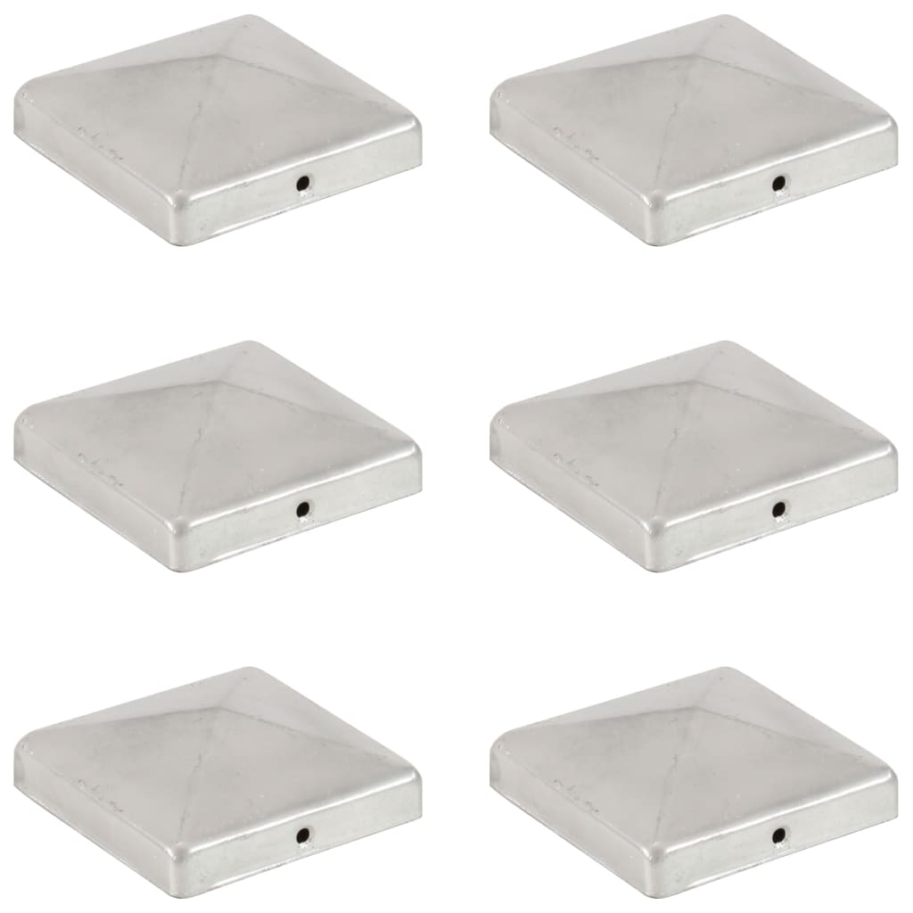 Tampas para postes de vedação 6 un. metal galvanizado 101x101mm