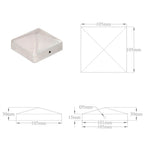 Tapas para postes de valla 6 uds metal galvanizado 101x101mm