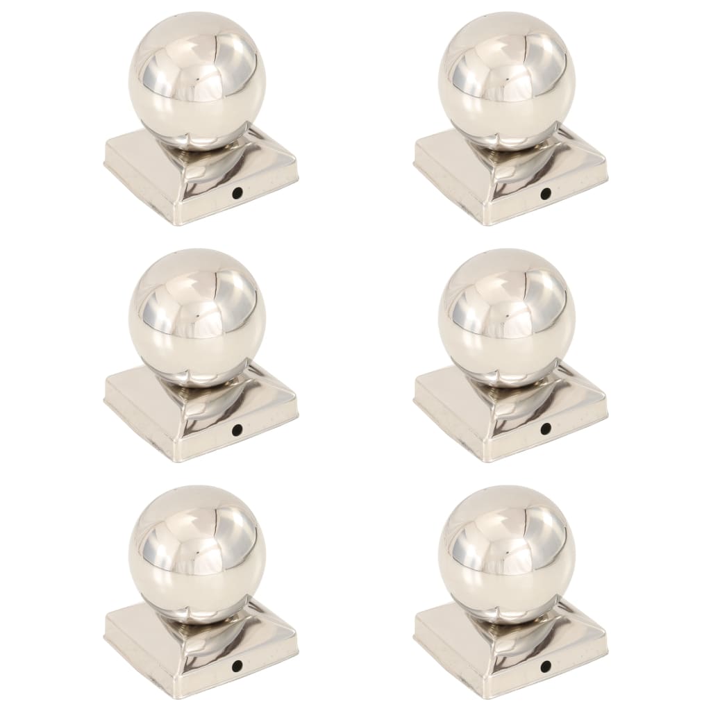 Tapas para postes 6 uds acero inoxidable globo final 91x91 mm