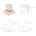 Tapas para postes 6 uds acero inoxidable globo final 91x91 mm