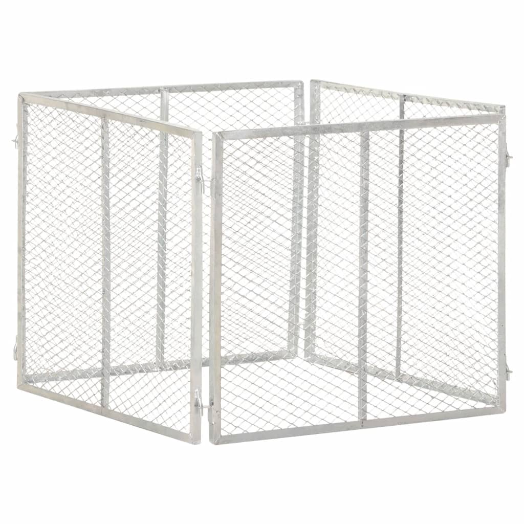 Compostor de jardim em ferro galvanizado 100x100x77 cm