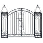 Decorative wrought iron garden gate 122x20.5x100 cm