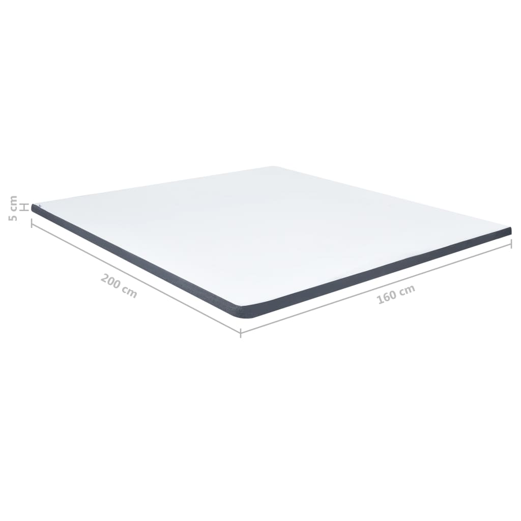 Colchón superior de cama box spring 200x160x5 cm suavidad media
