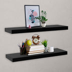 Estantes flotantes de pared 2 uds MDF blanco para libros/DVD