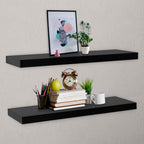 Estantes flotantes de pared 2 uds MDF blanco para libros/DVD
