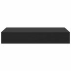 Estante flotante de pared con cajón negro 48x25x8 cm