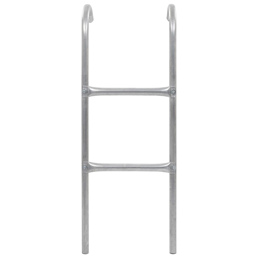 Escalera de cama elástica de 2 peldaños acero plateado 102,6 cm