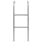 Escalera de cama elástica de 2 peldaños acero plateado 102,6 cm