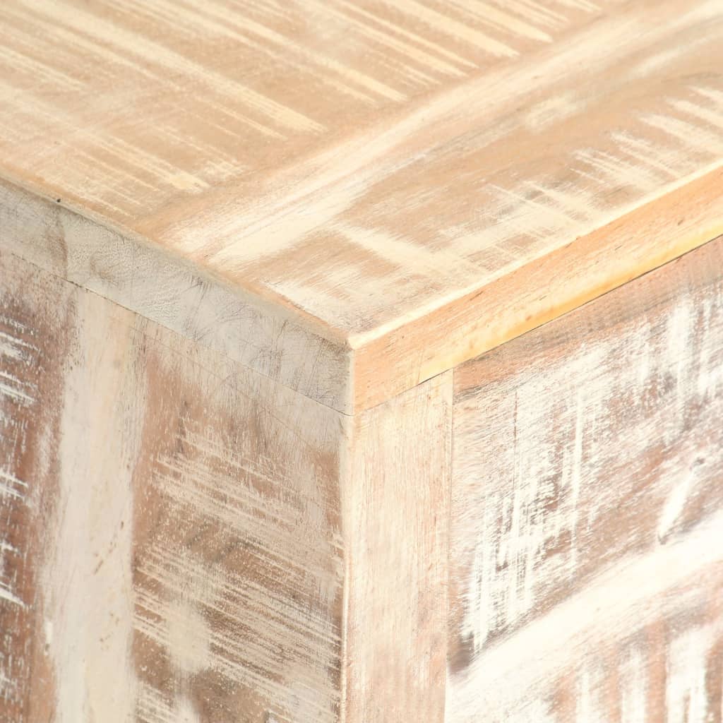Aparador de madera maciza de acacia blanco 73x30x75 cm