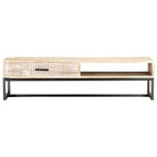 Mesa de centro de madera maciza de acacia 117x50x30 cm