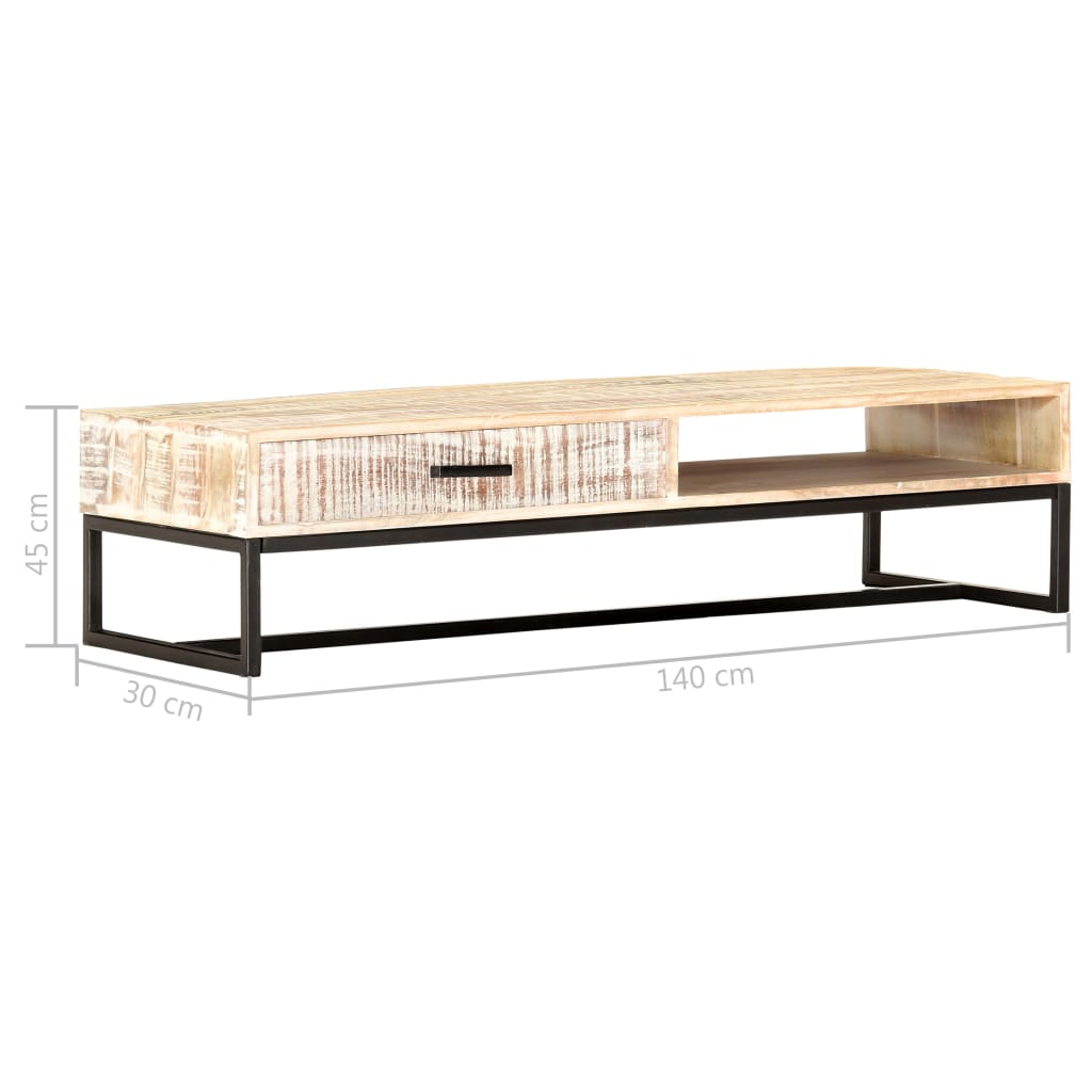 Mesa de centro de madera maciza de acacia 117x50x30 cm