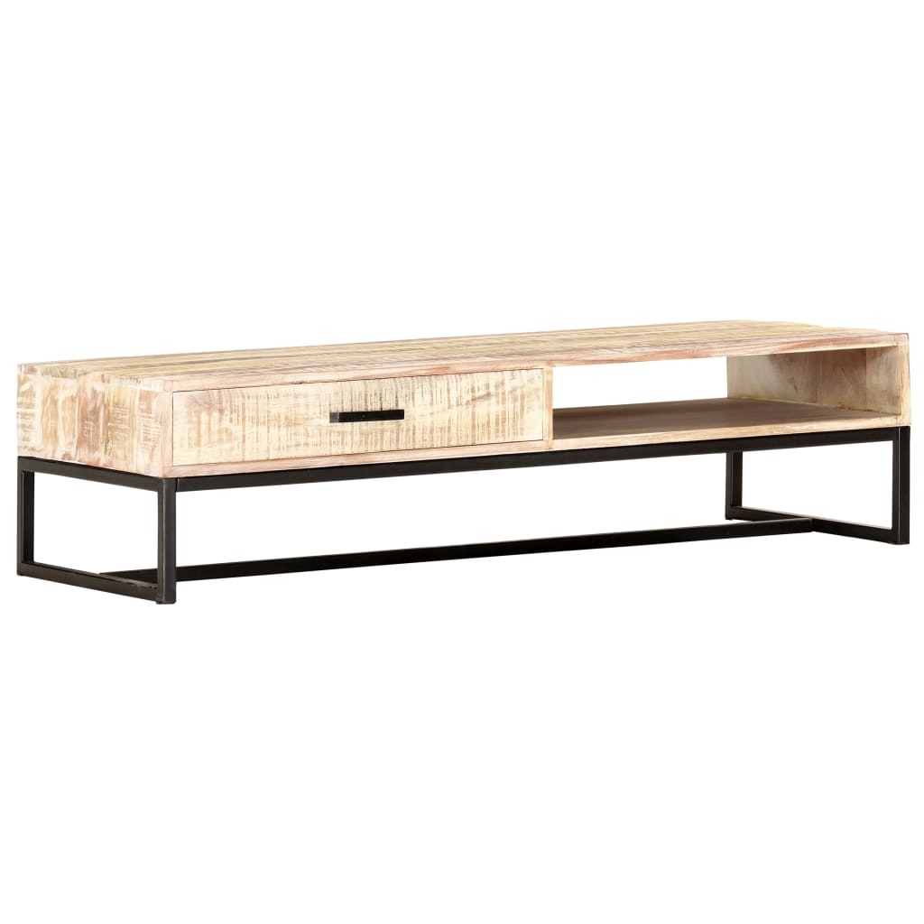 Mesa de centro de madera maciza de acacia 117x50x30 cm