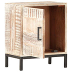 Mesita de noche de madera maciza de acacia 40x30x50 cm