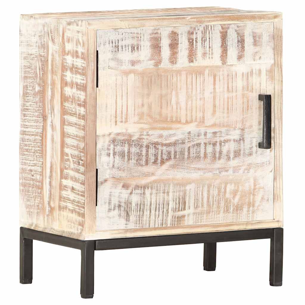 Mesita de noche de madera maciza de acacia 40x30x50 cm