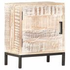 Mesita de noche de madera maciza de acacia 40x30x50 cm