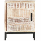 Mesita de noche de madera maciza de acacia 40x30x50 cm