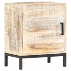 Mesita de noche de madera maciza de acacia 40x30x50 cm