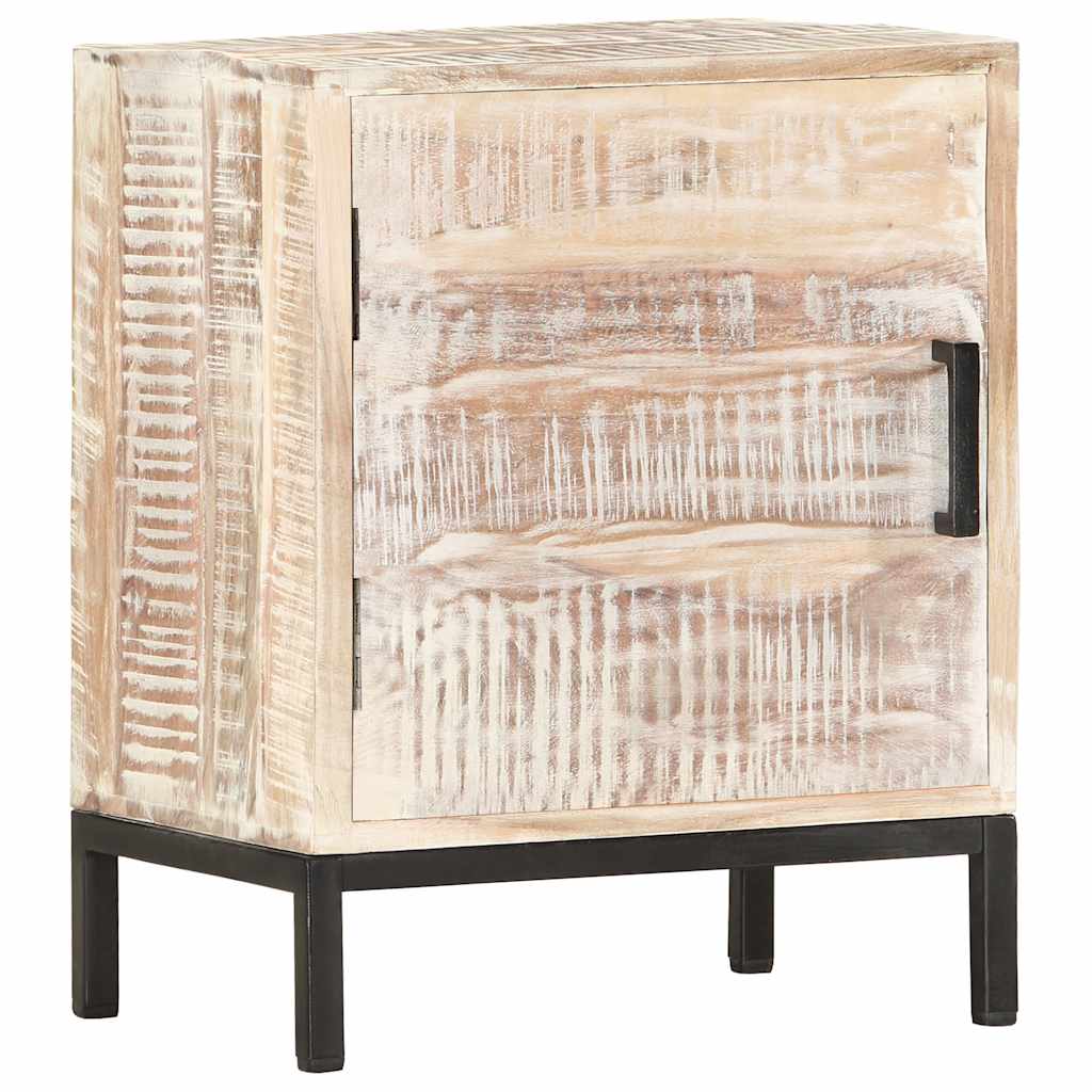 Mesita de noche de madera maciza de acacia 40x30x50 cm