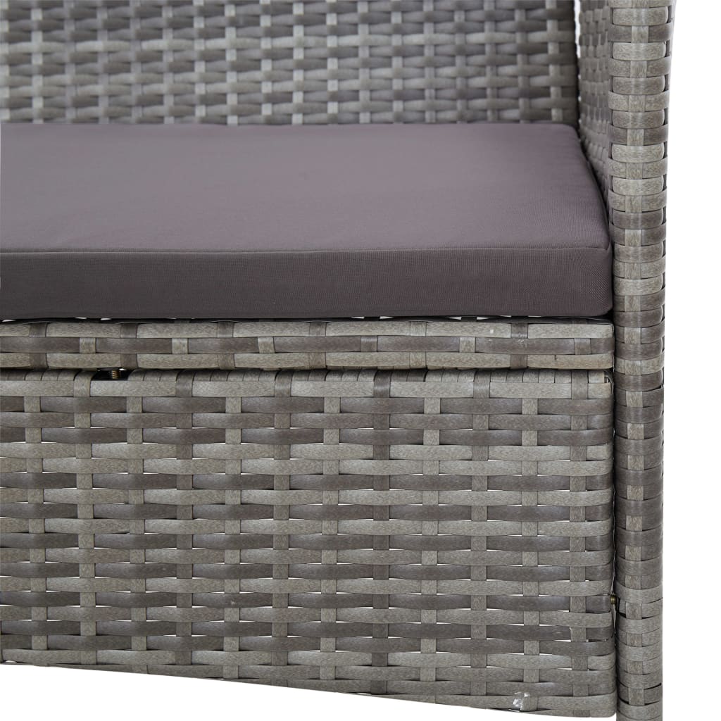 Set de muebles de jardín 4 pzas y cojines ratán sintético gris