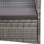 Set de muebles de jardín 4 pzas y cojines ratán sintético gris